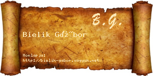 Bielik Gábor névjegykártya